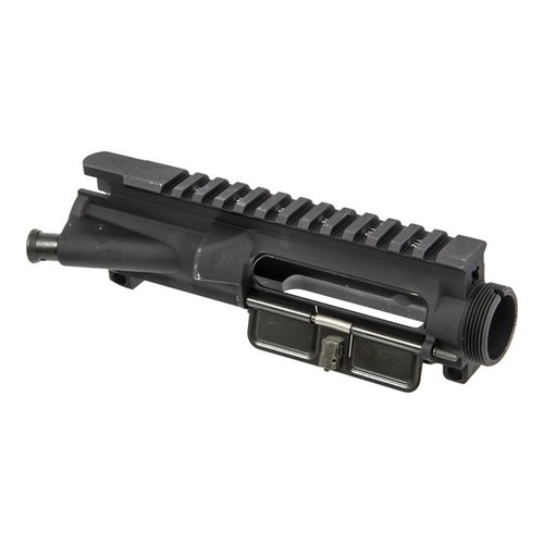 The Aero Precision 5.56X45 NATO Assembled Upper Receiver features M4 feedramps, is forged from 7075-T6 aluminum, and includes a port door and forward assist.