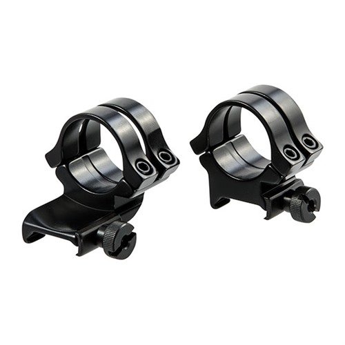 The Weaver Quad Lock Rings feature a durable aluminum design with a high gloss finish, providing double the holding power and compatibility with Weaver-style bases.
