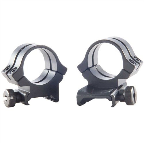 The Weaver Quad Lock Rings provide enhanced stability with four caps for double the holding power, fitting Weaver-style bases in durable aluminum finishes.