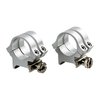 The QUAD LOCK RINGS offer double clamping power with two caps per base, ensuring secure scope mounting and preventing rotation, all in a lightweight aluminum design.