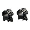 Securely mount large optics on hard-recoiling rifles with Weaver's SIX-HOLE SKELETON RINGS, featuring no-strip Torx screws and quick-release hex nuts.