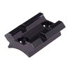 The WEAVER #75 Base offers durable aluminum construction, a polished blue or matte finish, and compatibility with Top Mount and See-Thru Mount Rings for versatile mounting.