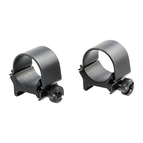 Discover Weaver's 1" Medium Top Mount Rings in Matte Blue, offering durable aluminum and steel construction with multiple height options for versatile scope compatibility.