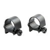 Discover Weaver's 1" Medium Top Mount Rings in Matte Blue, offering durable aluminum and steel construction with multiple height options for versatile scope compatibility.