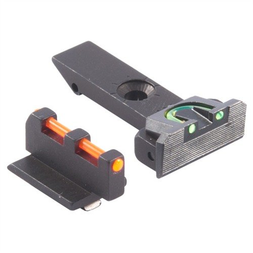 Upgrade your Ruger® revolver with Williams Gun Sight Fire Sights for enhanced visibility; featuring a 3-dot system with vibrant red and green fiber optics.