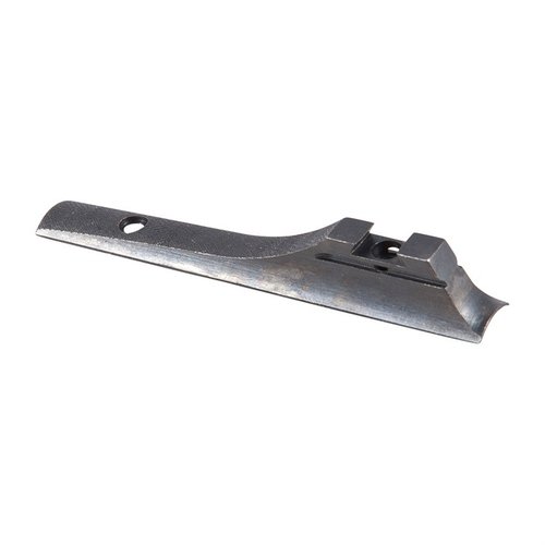 The Williams Gun Sight Screw-On Streamlined Ramp features polished blued steel, dual attaching screws for stability, and precise height specifications for optimal shooting.
