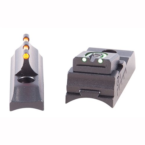 Experience quick sight alignment with contrasting red front and green rear fiber optic dots; fully adjustable rear sight for precision and durability from aircraft aluminum.