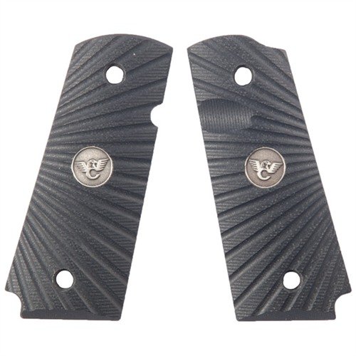 Upgrade your 1911 with Wilson Combat's durable black G10 grips featuring a unique starburst design, ambidextrous safety cut, and magazine release scallop.