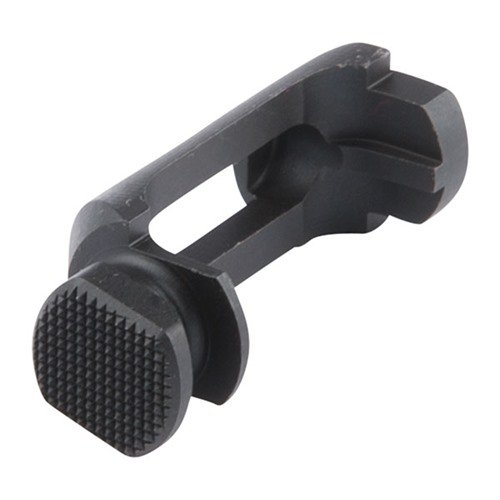 The Wilson Combat 92/96 Oversized Magazine Release enhances grip for all hand sizes, ensuring quick magazine release under stress with no fitting required.