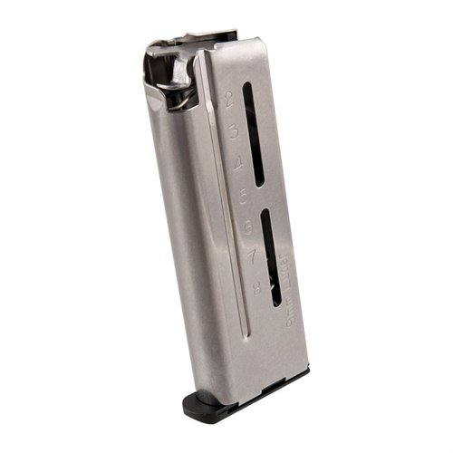 Experience ultra-reliable, extra-capacity feeding with Wilson Combat's 1911 Compact Elite Tactical Magazine, designed for combat and self-defense.