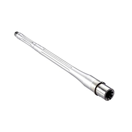.308 Win. chamber, 416R stainless steel, precision button rifling, fluted design for weight reduction, and an intermediate gas system for enhanced performance.